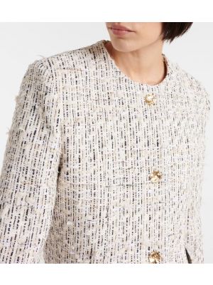 Chaqueta de algodón de tweed Nina Ricci beige