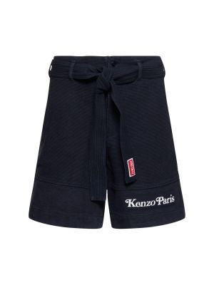 Плетени памучни шорти Kenzo Paris Синьо
