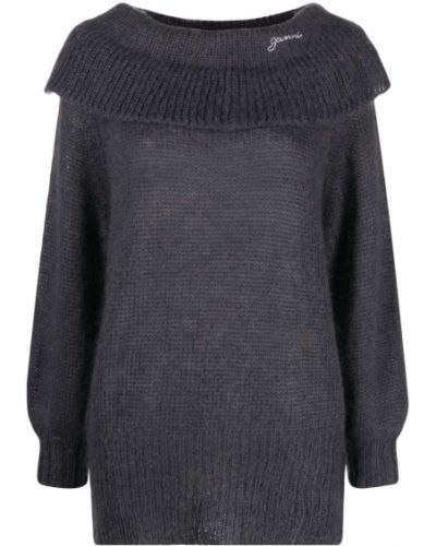 Вълнен пуловер Ganni сиво