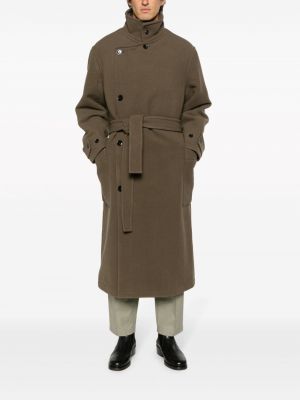 Vlněný kabát se stojáčkem Lemaire hnědý