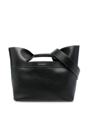 Geantă shopper cu imagine Alexander Mcqueen negru