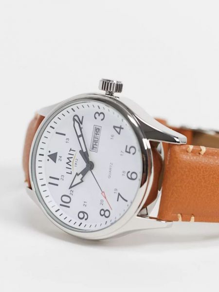 Кожаные часы из искусственной кожи Limit коричневые