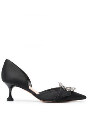 Сатенени полуотворени обувки Alexandre Birman черно