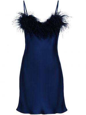 Koktejlové šaty z peří Sleeper modré