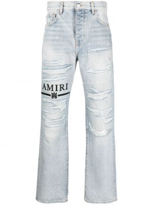 Straight leg jeans ricamati Amiri blu