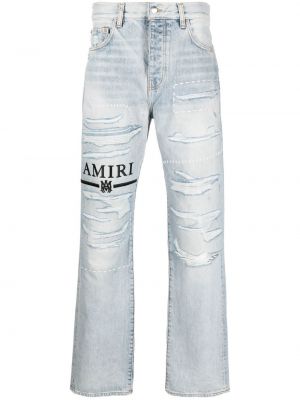 Дънки straight leg бродирани с разкъсвания Amiri