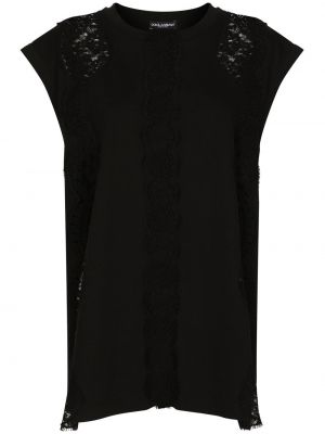 Блуза с дантела Dolce & Gabbana черно