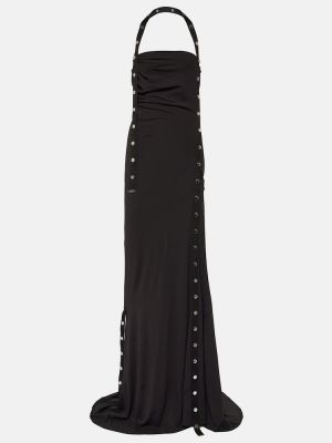 Μάξι φόρεμα από ζέρσεϋ The Attico μαύρο