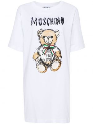 Šaty s potlačou Moschino biela