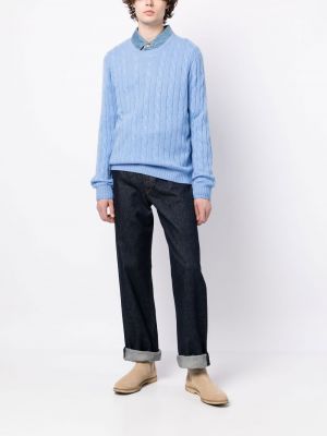 Medvilninis siuvinėtas megztinis su sagomis Polo Ralph Lauren