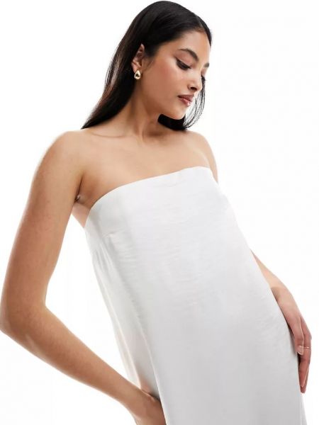 Атласное длинное платье Vero Moda белое