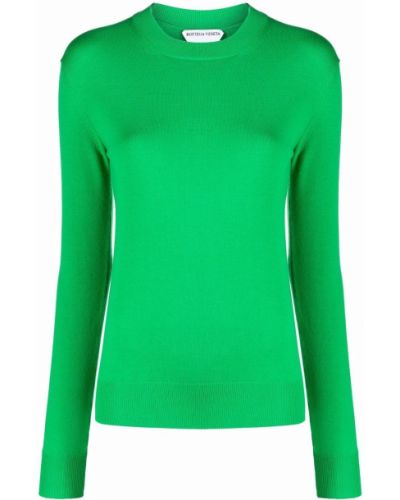 Jersey de tela jersey de cuello redondo Bottega Veneta verde