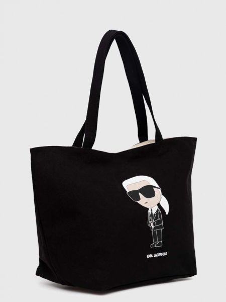 Хлопковая сумка шоппер Karl Lagerfeld черная