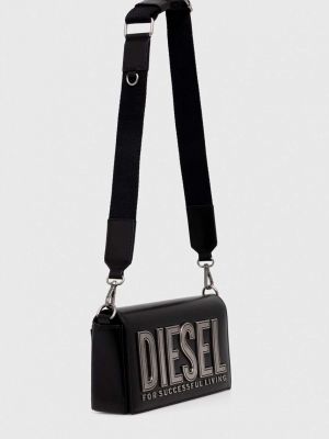 Usnjena torba Diesel črna