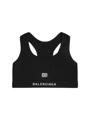 Βαμβακερός αθλητικό σουτιέν από ζέρσεϋ Balenciaga μαύρο