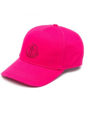 Cappello con visiera ricamato Moncler rosa
