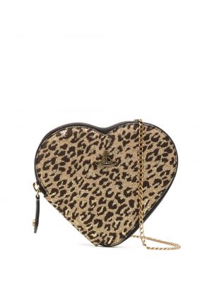 Szív mintás leopárdmintás crossbody táska nyomtatás Vivienne Westwood