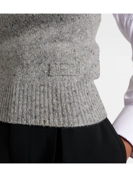 Sweter wełniany Ami Paris szary