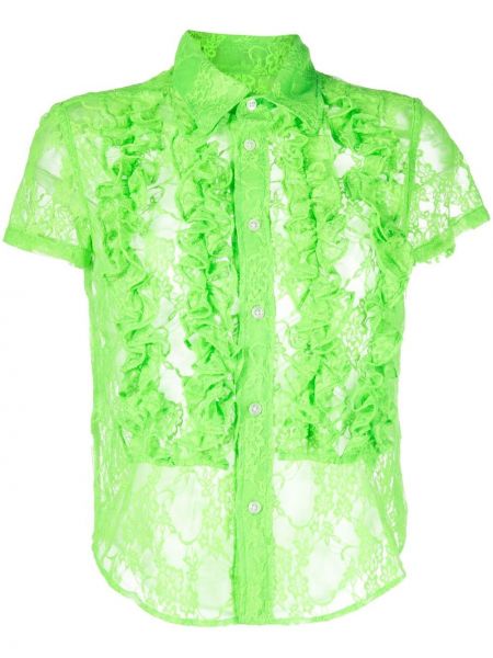 Кружевная рубашка на шнуровке Vaquera, зеленая