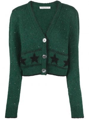 Със звездички жилетка с копчета Alessandra Rich зелено