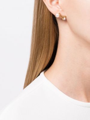 Boucles d'oreilles avec perles Tasaki jaune
