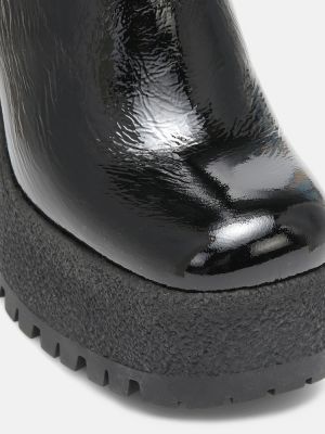 Kožené gumáky na platforme Miu Miu čierna