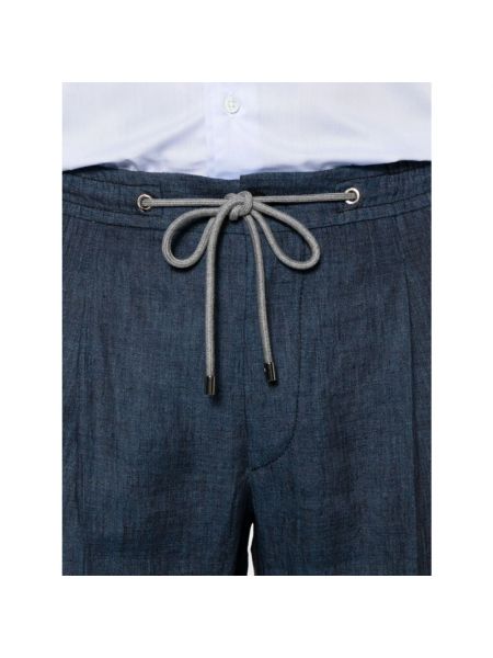 Pantalones de lino Corneliani azul
