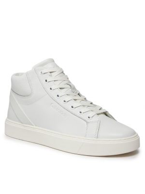 Csipkés csíkos fűzős sneakers Calvin Klein fehér