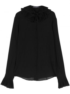 Bluza od šifona s volanima Dolce & Gabbana crna