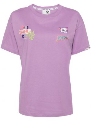 Raštuotas medvilninis marškinėliai Aape By *a Bathing Ape® violetinė