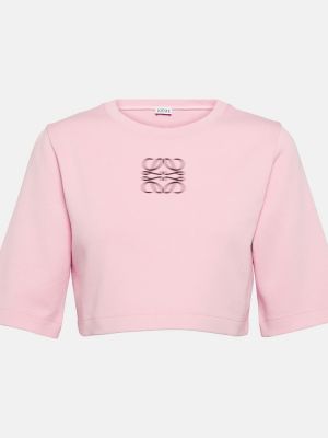 Памучна тениска Loewe розово