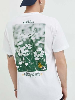 Vans pamut póló fehér, nyomott mintás