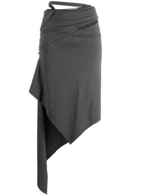Asimetrična midi suknja The Attico siva