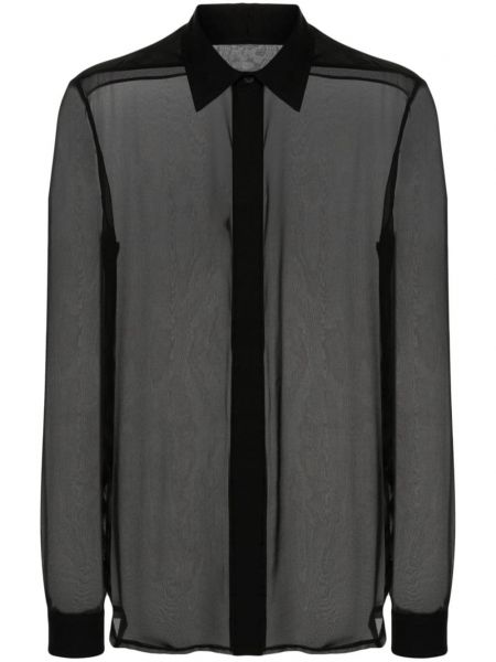 Prozorna svilena srajca Rick Owens črna