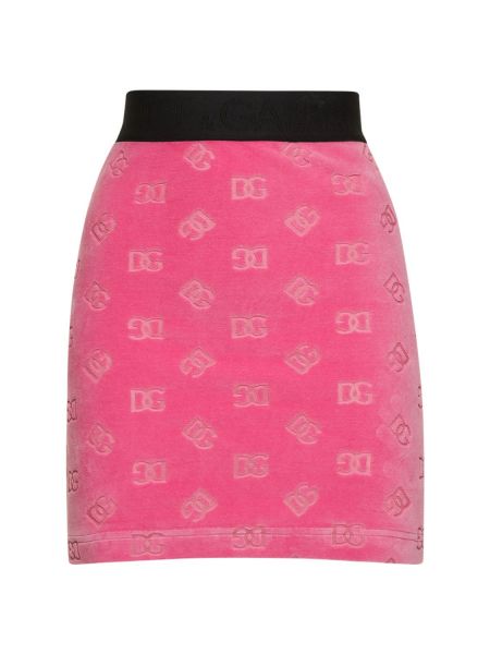 Jacquard bomuld mini nederdel Dolce & Gabbana pink