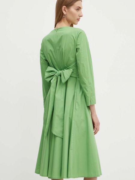 Хлопковое платье мини Max&co зеленое
