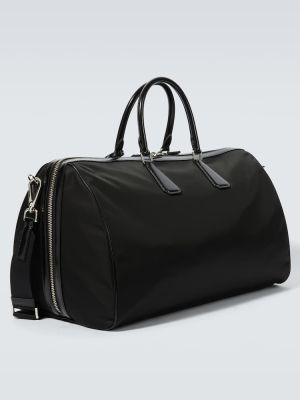 Usnjena potovalna torba Prada črna