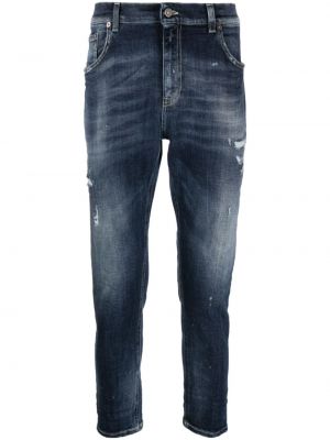 Straight fit džíny s oděrkami Dondup modré
