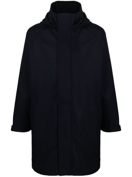 Woll mantel mit kapuze Gr10k blau