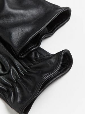 Кожаные перчатки H&M черный