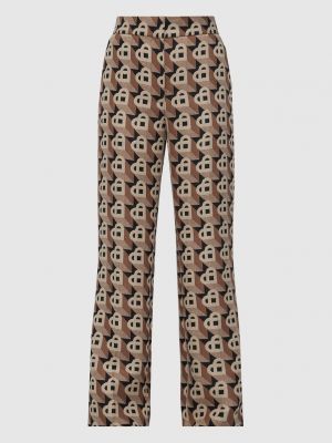 Жаккардовые шерстяные брюки с сердечками Casablanca коричневые