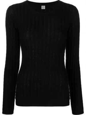 Volneni pulover Toteme črna