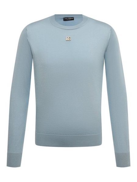Шелковый свитер Dolce & Gabbana голубой
