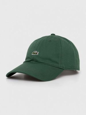 Бавовняна кепка з аплікацією Lacoste зелена