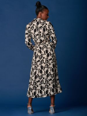Платье-рубашка с принтом с геометрическим узором Jolie Moi черное