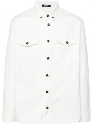 Памучна риза с копчета Versace бяло