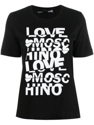 Raštuotas marškinėliai Love Moschino juoda
