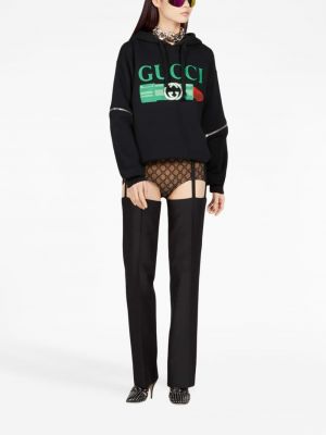 Hoodie mit reißverschluss mit print Gucci schwarz