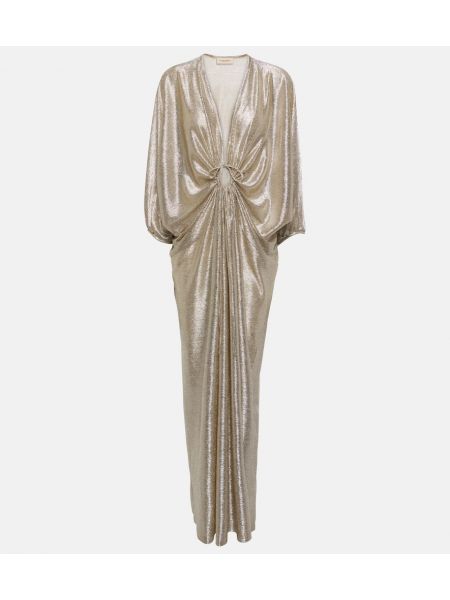 Sukienka długa Adriana Degreas srebrna