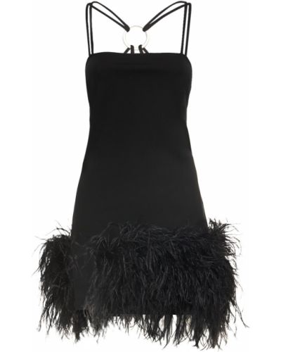 Mini haljina sa perjem The Attico crna